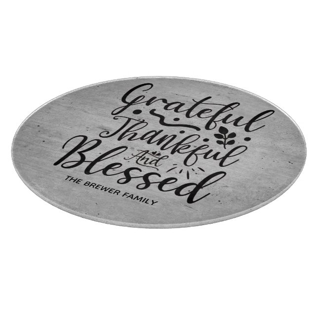 Planche À Découper Gratuit Thankful Blessed Cutting Board (Coin)