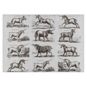 Planche À Découper Gravure de licorne antique Spécimen de zoologie vi