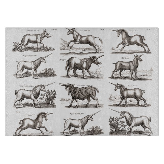 Planche À Découper Gravure de licorne antique Spécimen de zoologie vi (Devant)