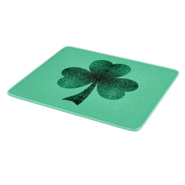 Planche À Découper Green Sparkles Shamrock St Patrick' Day turquoise (Coin)