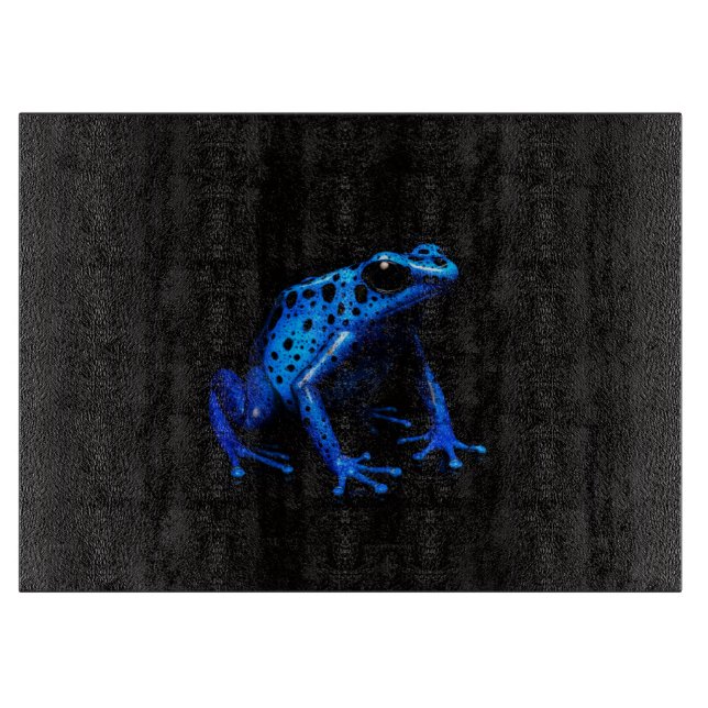 Planche À Découper Grenouille électrique bleue Black 4 Luxe Glass boa (Devant)