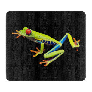 Planche À Découper Grenouille peinte de l'arbre aux yeux rouges en ve