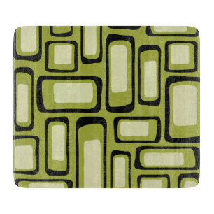 Planche À Découper Grille rectangle arrondi vert milieu du siècle rét