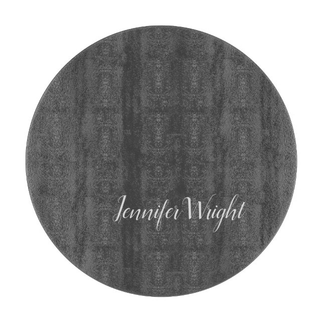 Planche À Découper Gris minimaliste d'écriture manuscrite professionn (Devant)