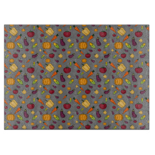 Planche À Découper Gris motif de légumes de la récolte d'action de gr