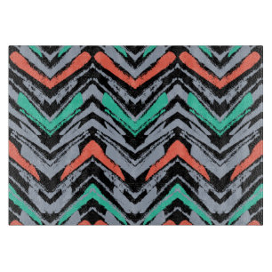 Planche À Découper Gris, Teal, et motif tiré par la main de corail d