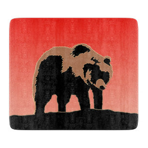 Planche À Découper Grizzly Bear au coucher du soleil - Art original d