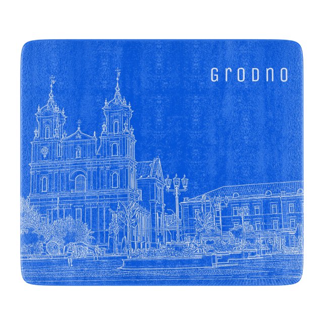 Planche À Découper Grodno Belarus Architecture Ville Vue Cathédrale (Devant)