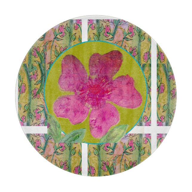 Planche À Découper Grosse Fleur rose (Devant)