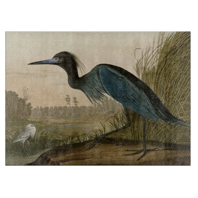 Planche À Découper Grue bleue Héron Impression Audubon Art côtier (Devant)