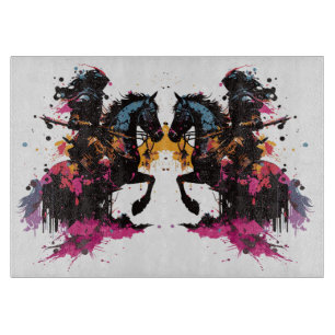 Planche À Découper Guerrier équitation cheval en aquarelle