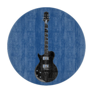 Planche À Découper Guitare électrique bleu Black Pop Art Coque-Mate