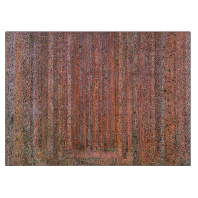 Planche À Découper Gustav Klimt Fir Forêt Tannenwald Arbres rouges (Devant)