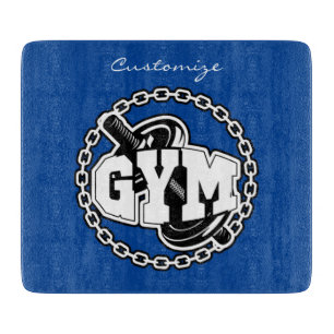 Planche À Découper Gym Barbell Logo Thunder_Cove