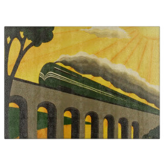 Planche À Découper Hachoir en verre de train élégant unique d'art