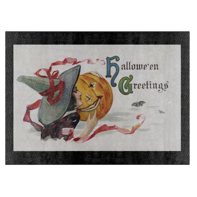 Planche À Découper Halloween Baiser de sorcière : Citrouille magique  (Devant)