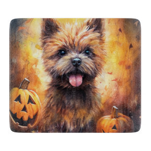Planche À Découper Halloween Cairn Terrier Avec La Peur Citrouille