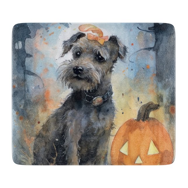 Planche À Découper Halloween Chesapeake Bay Terrier Avec Citrouilles (Devant)