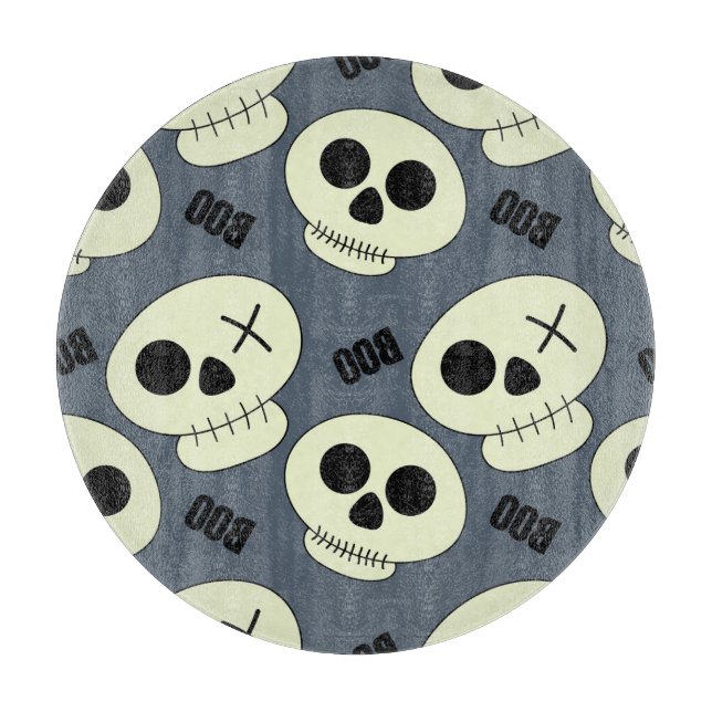 Planche À Découper Halloween Crâne, Boo Design Enfant. (Devant)