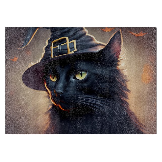 Planche À Découper Halloween de chat noir (Devant)