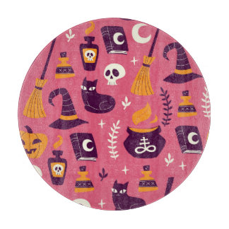 Planche À Découper Halloween dessiné à la main, motif éffrayant sans