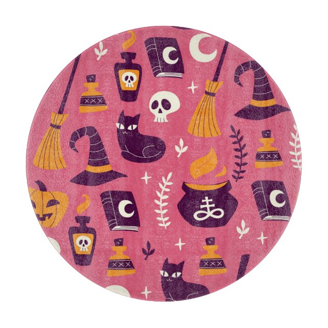 Planche À Découper Halloween dessiné à la main, motif éffrayant sans  (Devant)