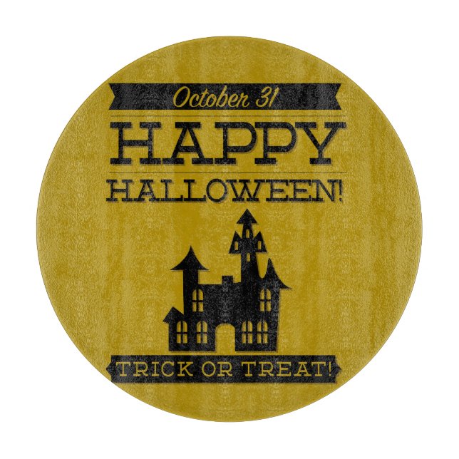 Planche À Découper Halloween rétro typographique (Devant)