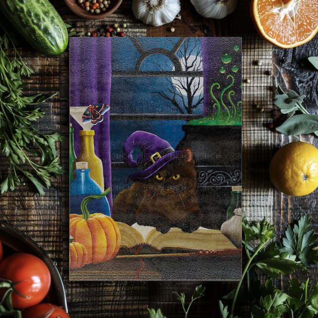 Planche À Découper Halloween sorcière chat violet magie (Créateur téléchargé)