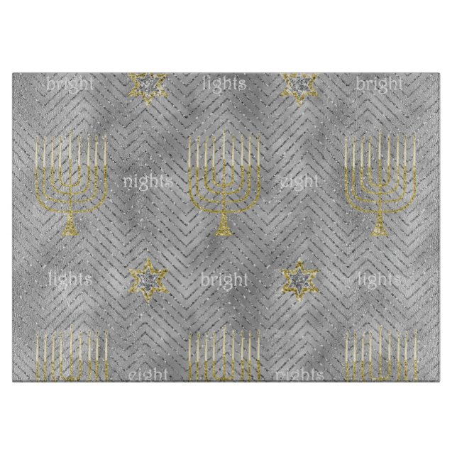 Planche À Découper Hanukkah Elegant Menorahs (Devant)