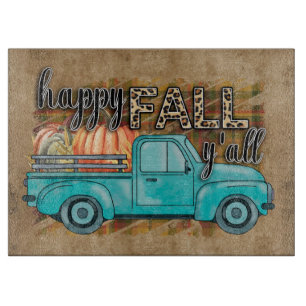 Planche À Découper Happy Fall Y'all Citrouille Farm Truck Cutboard