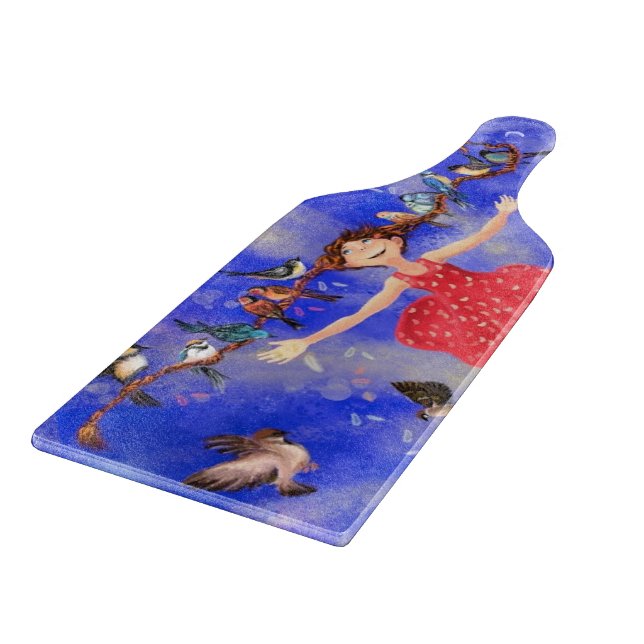 Planche À Découper Happy Girl with Birds (Coin)