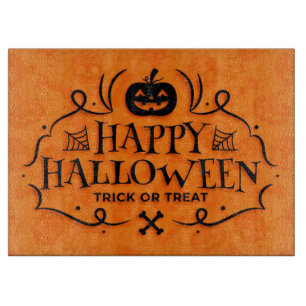 Planche À Découper Happy Halloween Trick ou Treat Typography