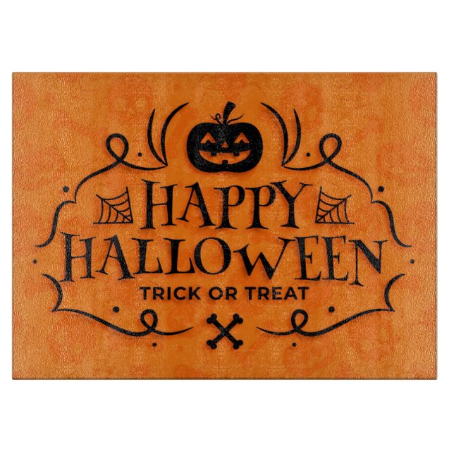 Planche À Découper Happy Halloween Trick ou Treat Typography (Devant)