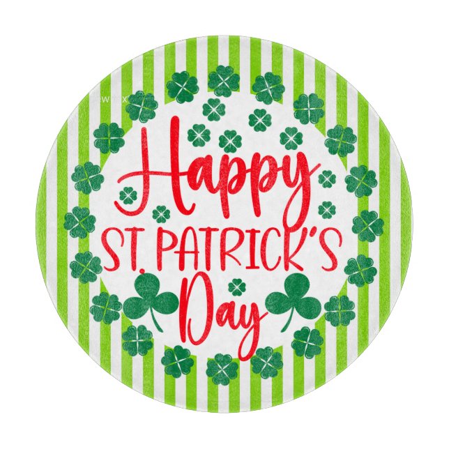 Planche À Découper Happy St. Patrick's Day Circle Design-63502 (Devant)