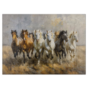 Planche À Découper Harde de Cheval Galloping Mustang Peinture