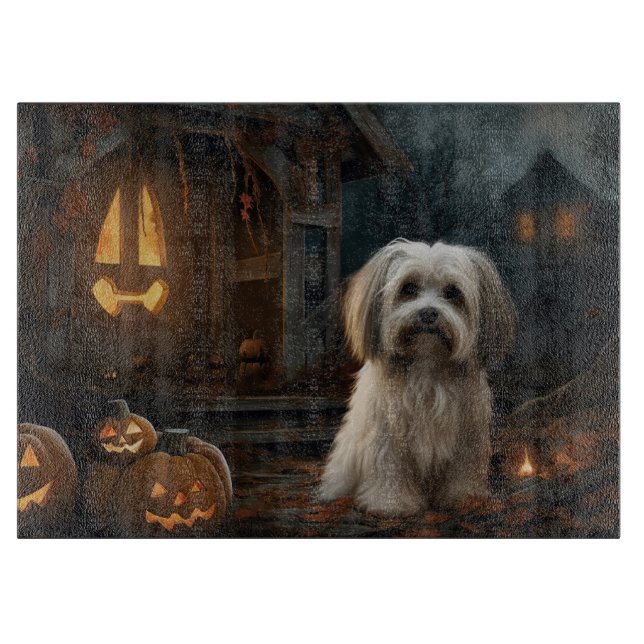 Planche À Découper Havanais Halloween Effrayant (Devant)