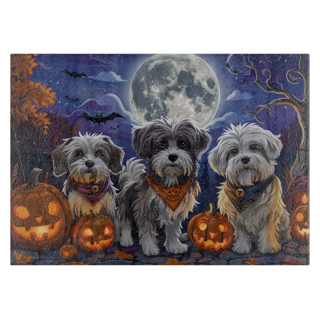 Planche À Découper Havanais Halloween Effrayant (Devant)