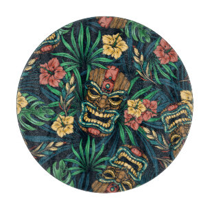 Planche À Découper Hawaï Tiki Masque Motif tropical