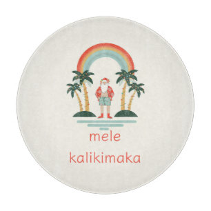 Planche À Découper Hawaïen/arc-en-ciel/Palms Père Noël