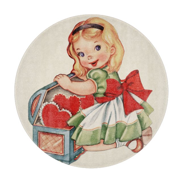 Planche À Découper Heart Girl Enfant Retro Enfants mignons (Devant)