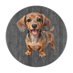 Planche À Découper Heureux chiot teckel