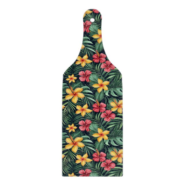 Planche À Découper Hibiscus à fleurs tropicales Motif sans couture (Devant)