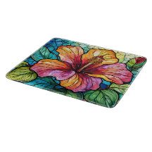 hibiscus en verre tendu