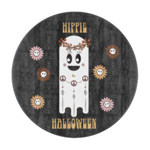 Planche À Découper Hippie Halloween mignon Fleurs du fantôme et du cr
