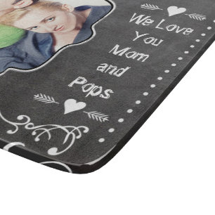 Planche À Découper Hipster Family Photo Chalkboard We Love YOU