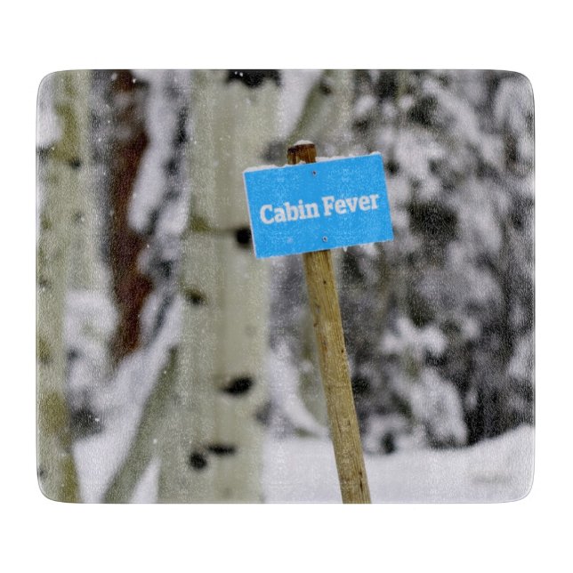 Planche À Découper Hiver Cabine Fièvre Fête saison neige (Devant)