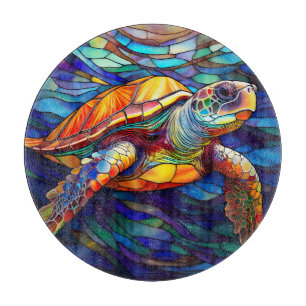 Planche À Découper Honu à la tortue de mer Art en verre tendu