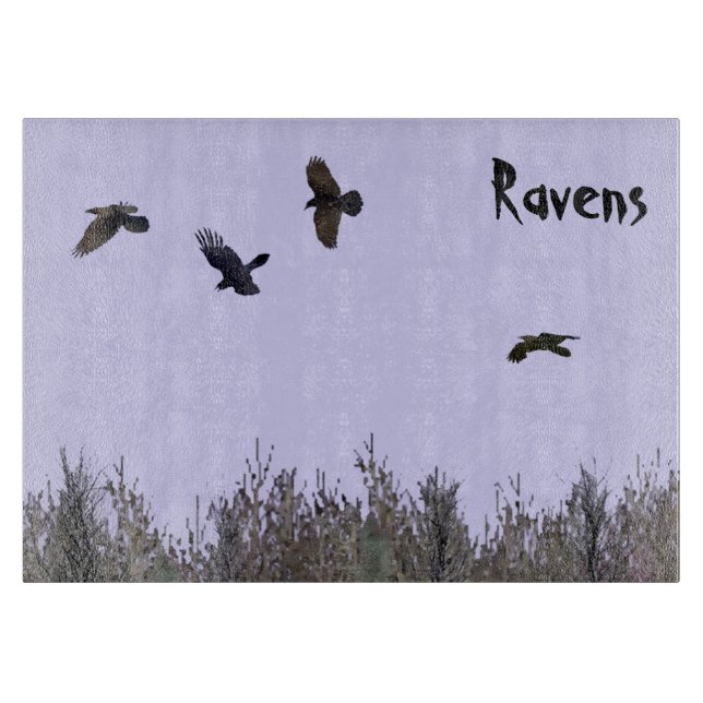 Planche À Découper Horloge des ravens (Devant)