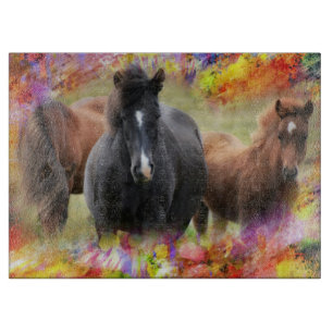 Planche À Découper Horses Colorful