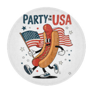 Planche À Découper Hotdog 4 juillet feux d'artifice Fête de l'Indépen
